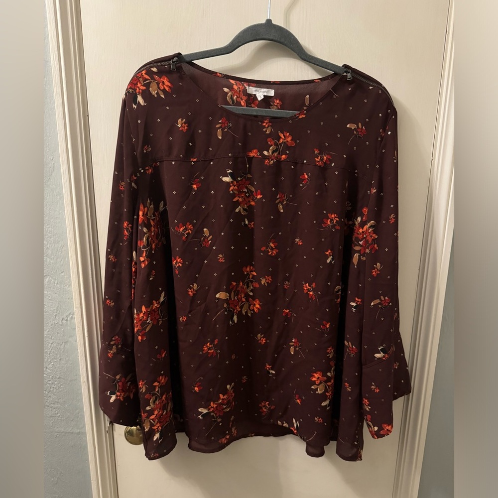 Maurice’s Maroon Floral Blouse 3x